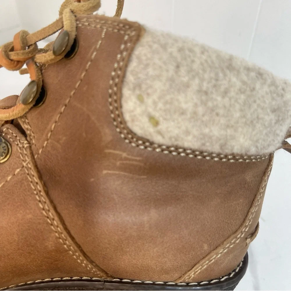 Sperry Women's Wedged Leather Ankle Boots Lace Up Comfort Sz 8M Celeste Bliss