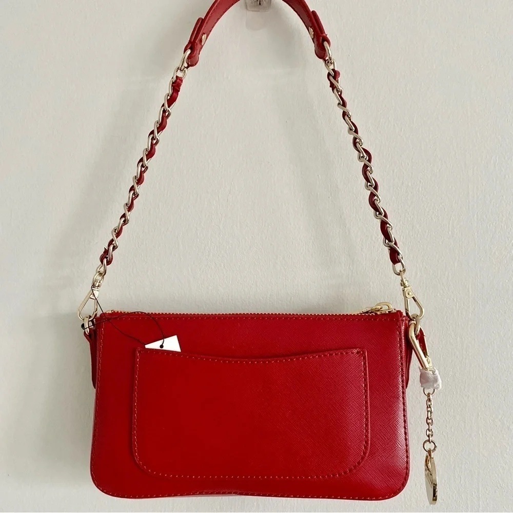 DKNY Red & Gold Studded Shoulder Bag & Crossbody NWT