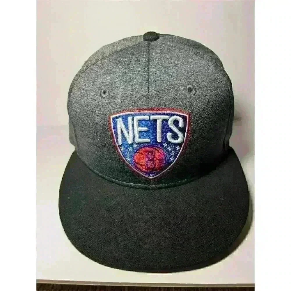 Mitchell & Ness Brooklyn Nets 9FIFTY Snapback Hat Gray Adjustable Unisex