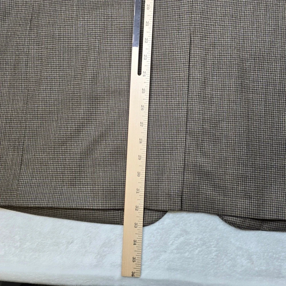 Joseph Feiss Gold Sport Coat Mens 52R 52S Brown Houndstooth Wool Blazer‎