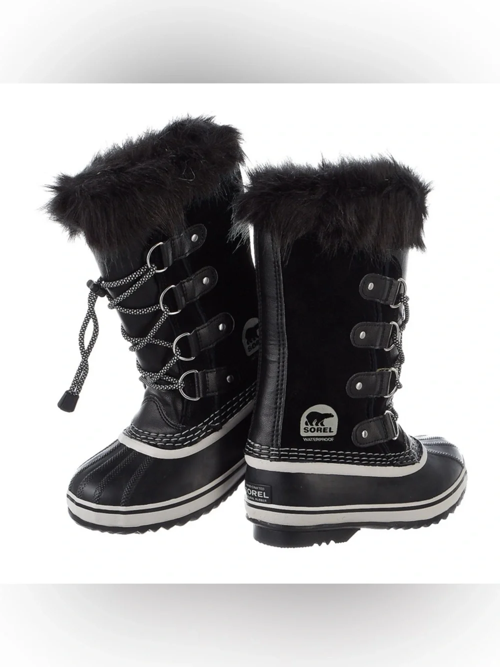 SOREL JOAN OF ARCTIC WATERPROOF BOOTS IN BLACK DOVE 7 Y 8 W 39 EU