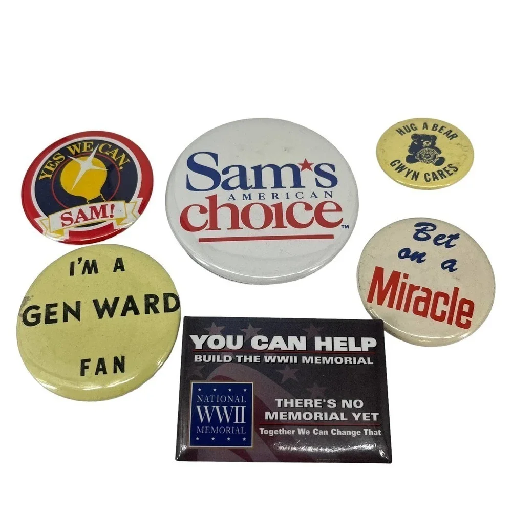 Vintage Pins Set of 6 Political Vote Politics Collectible‎