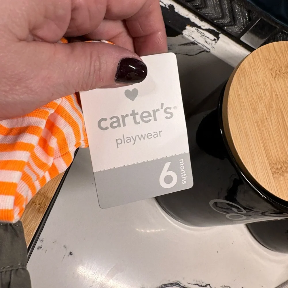 Carter's Orange and White Striped Playwear