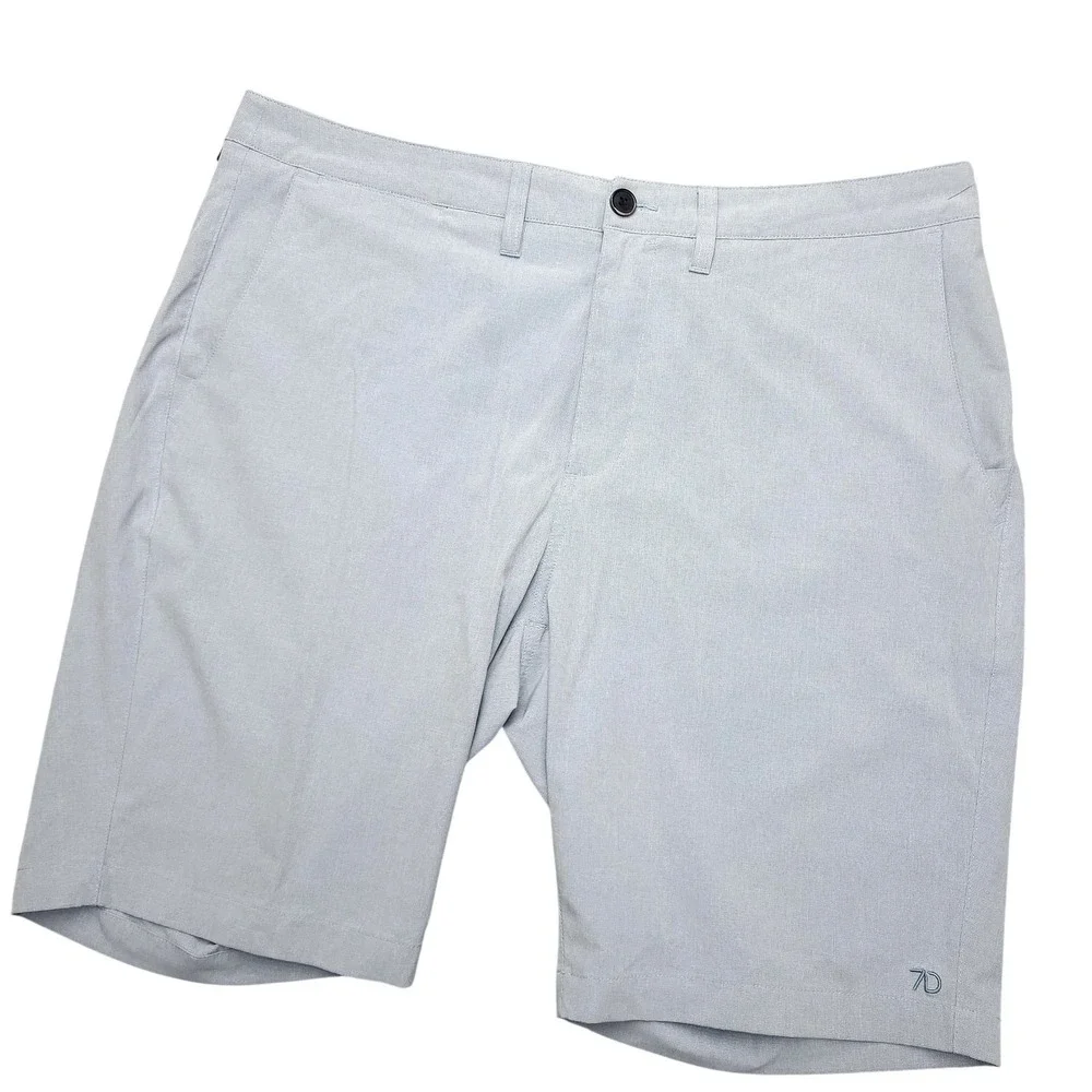 7 Diamonds Momentum Shorts Mens 38 Gray‎ Stretch Chino Lightweight Casual