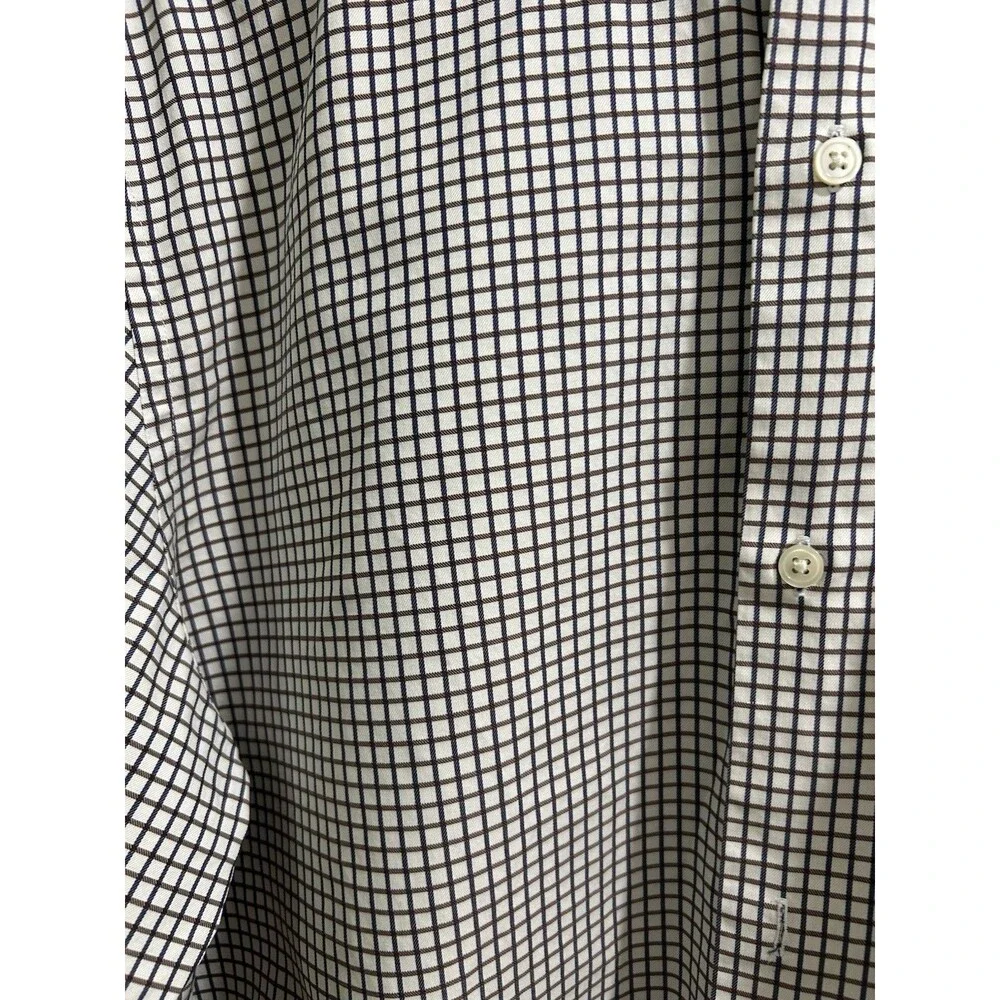 Banana Republic Men’s Large 16-16.5 Cream And Black Check Dress Shirt