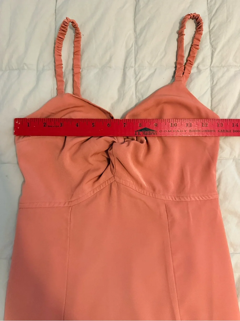 Abercrombie & Fitch Twist-Front Smocked Midi Dress Coral Thigh Slit- Size XS