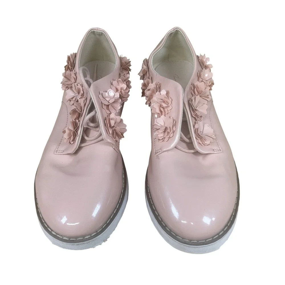 Zara Girls Flower Oxford Dress Shoes Pink Size 6‎
