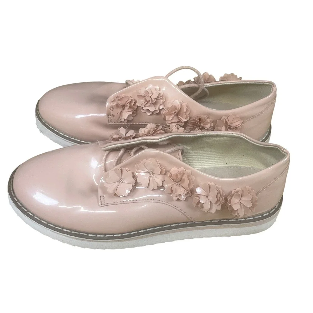 Zara Girls Flower Oxford Dress Shoes Pink Size 6‎