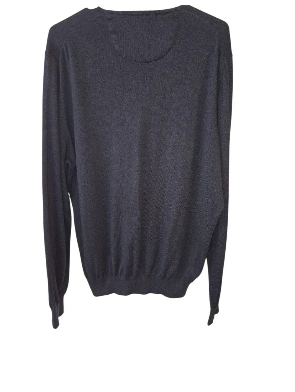 MASSIMO DUTTI COTTON SILK CASHMERE BLEND V- NECK SWEATER. SIZE XXL. NAVY BLUE