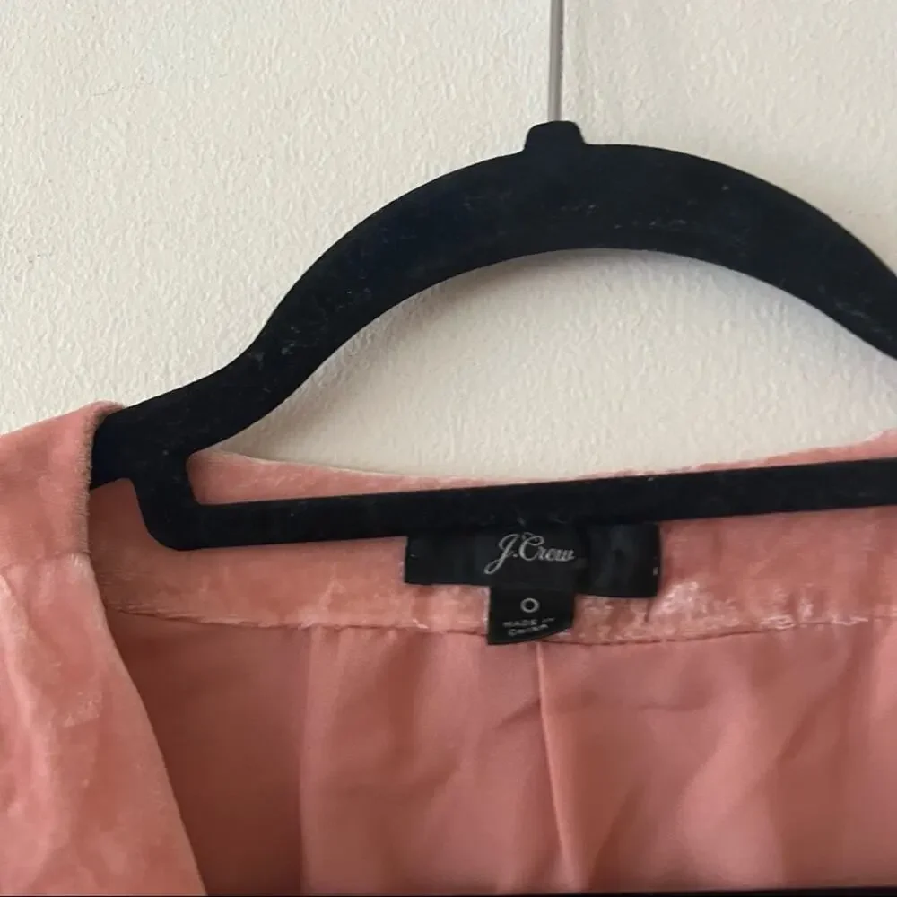 J. Crew Velvet Wrap Dress in Seashell Pink