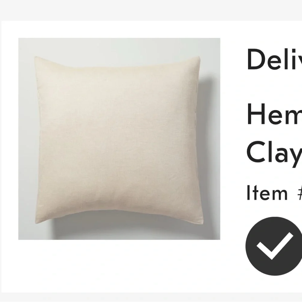 West Elm Organic Hemp & Cotton Solid Euro Sham Clay