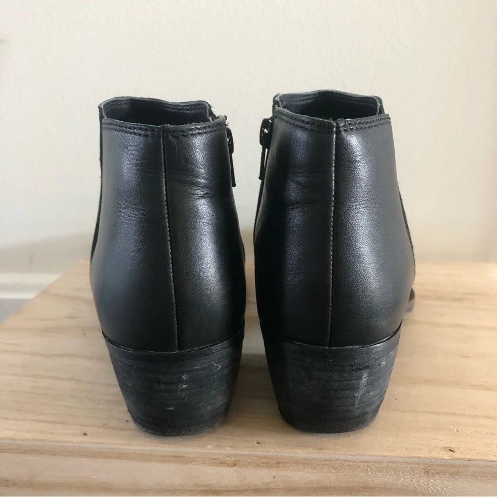 Dune London Penelope Black Leather Ankle Bootie 39/8