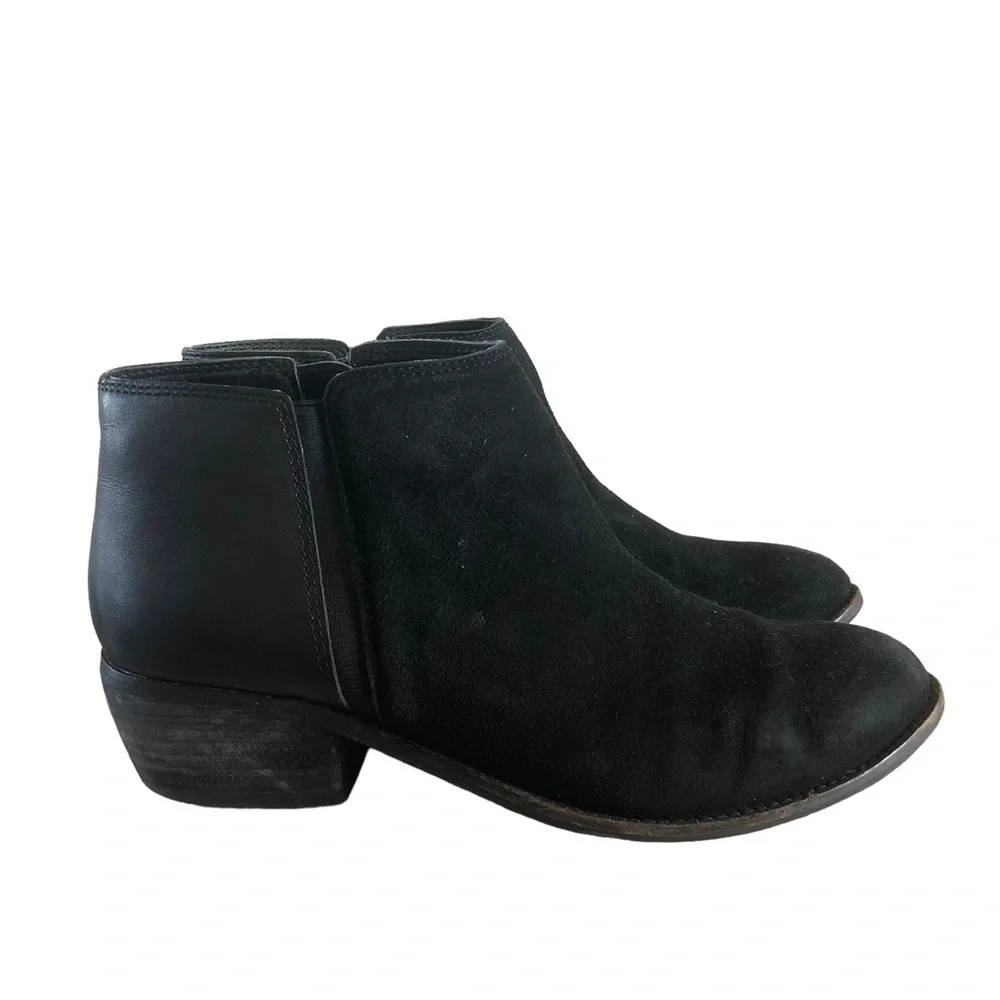 Dune London Penelope Black Leather Ankle Bootie 39/8