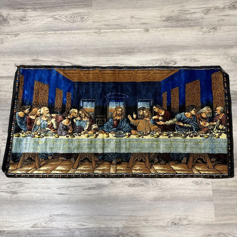 Vintage Tapestry Jesus Last Supper Wall Hanging Made In Lebanon 19