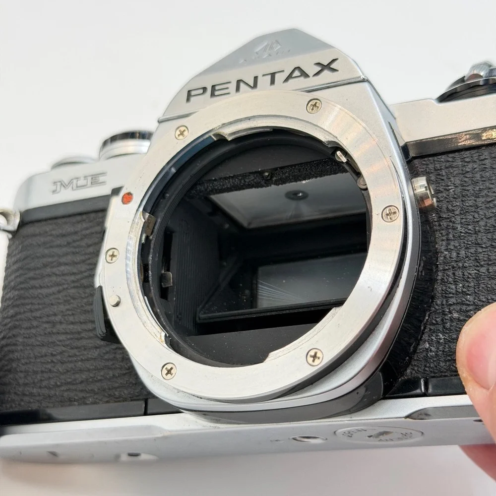 Pentax ME 35mm Film SLR Camera with SMC Pentax-M 50mm f1.7 Lens Silver Black