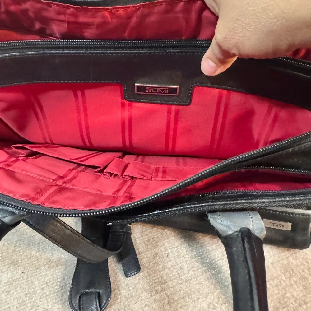 Tumi Alpha Ballistic Nylon Expandable Briefcase Laptop Bag Black Business Travel