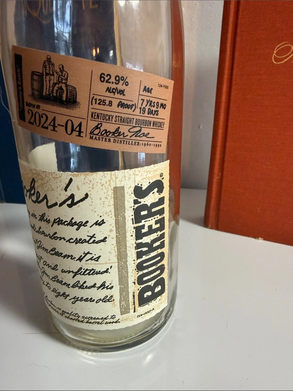 Booker's Kentucky Straight Bourbon Whiskey - EMTPY BOTTLE - Unrinsed 'Rare