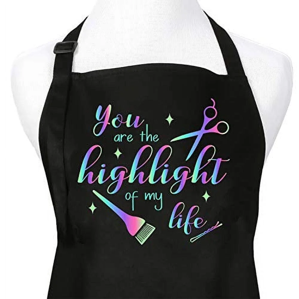 You Are the Highlight of My Life Colorful Screen Printed Hair Stylist Bib Apron