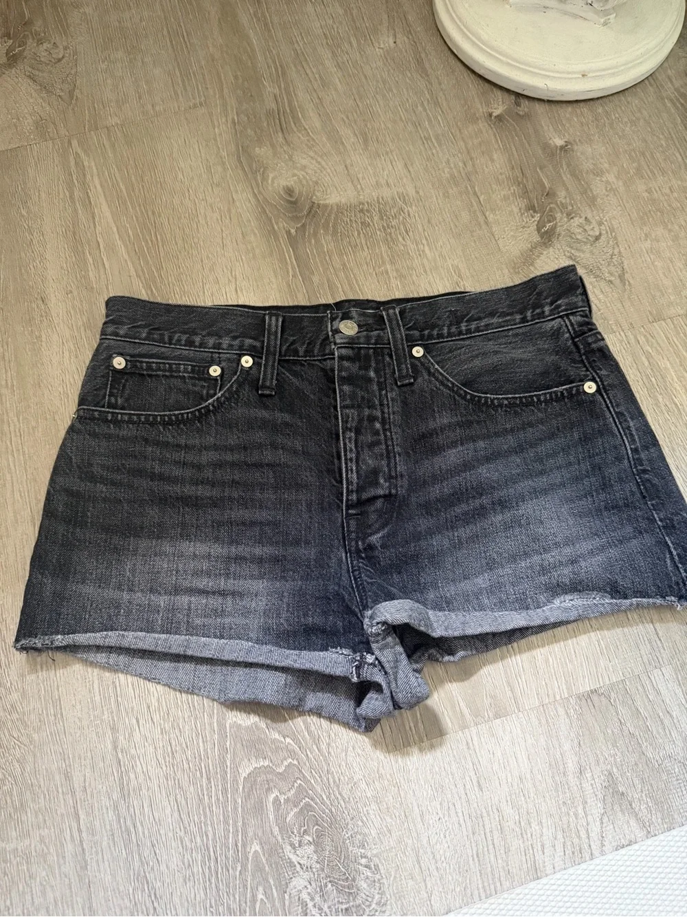 Madewell Black Denim Cutoff Shorts