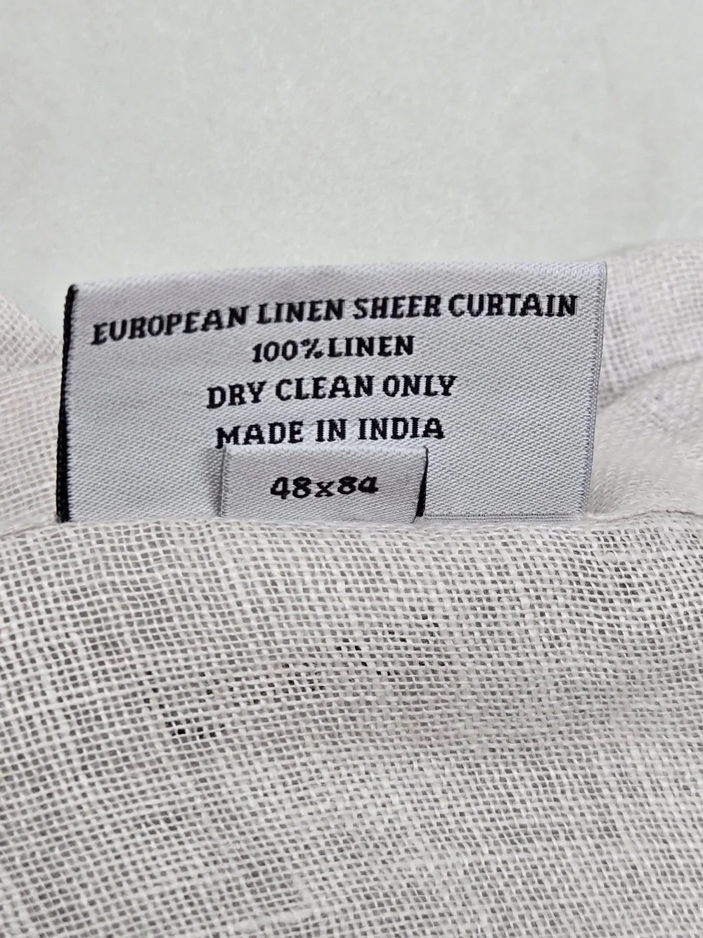 QUINCE Set Of 4 48x84 European Linen Sheer Curtains Cloud 9237