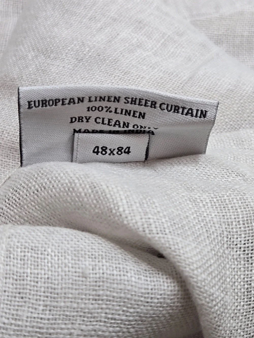 QUINCE Set Of 4 48x84 European Linen Sheer Curtains Cloud 9237