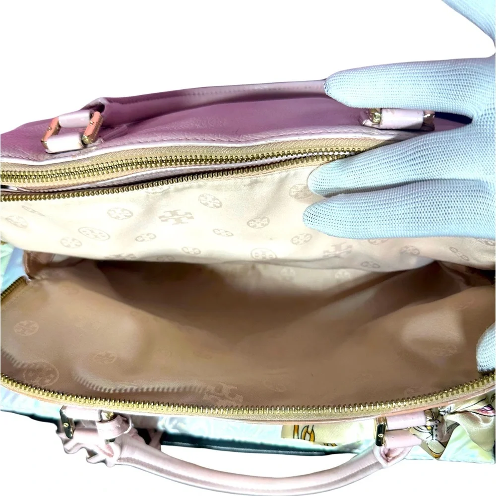 Tory Burch pebbled leather 3 compartment Shoulder bag
