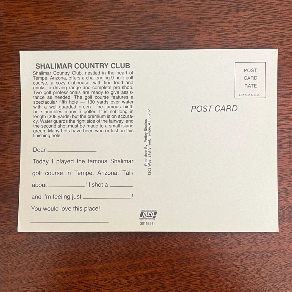 Unbranded postcard arizona safely