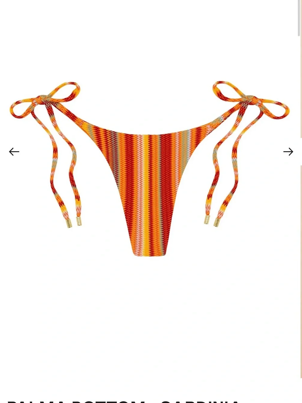 Monday Swimwear Orange Multi-Stripe Bikini Bottom