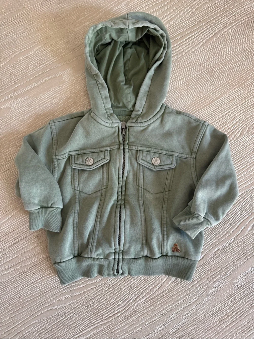 GAP kids fleece lined green hoodie, 2T
