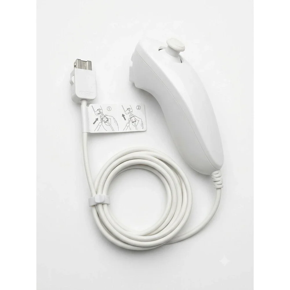 Wii Nunchuck White For Nintendo Video Game Controller Remote OEM - TESTED