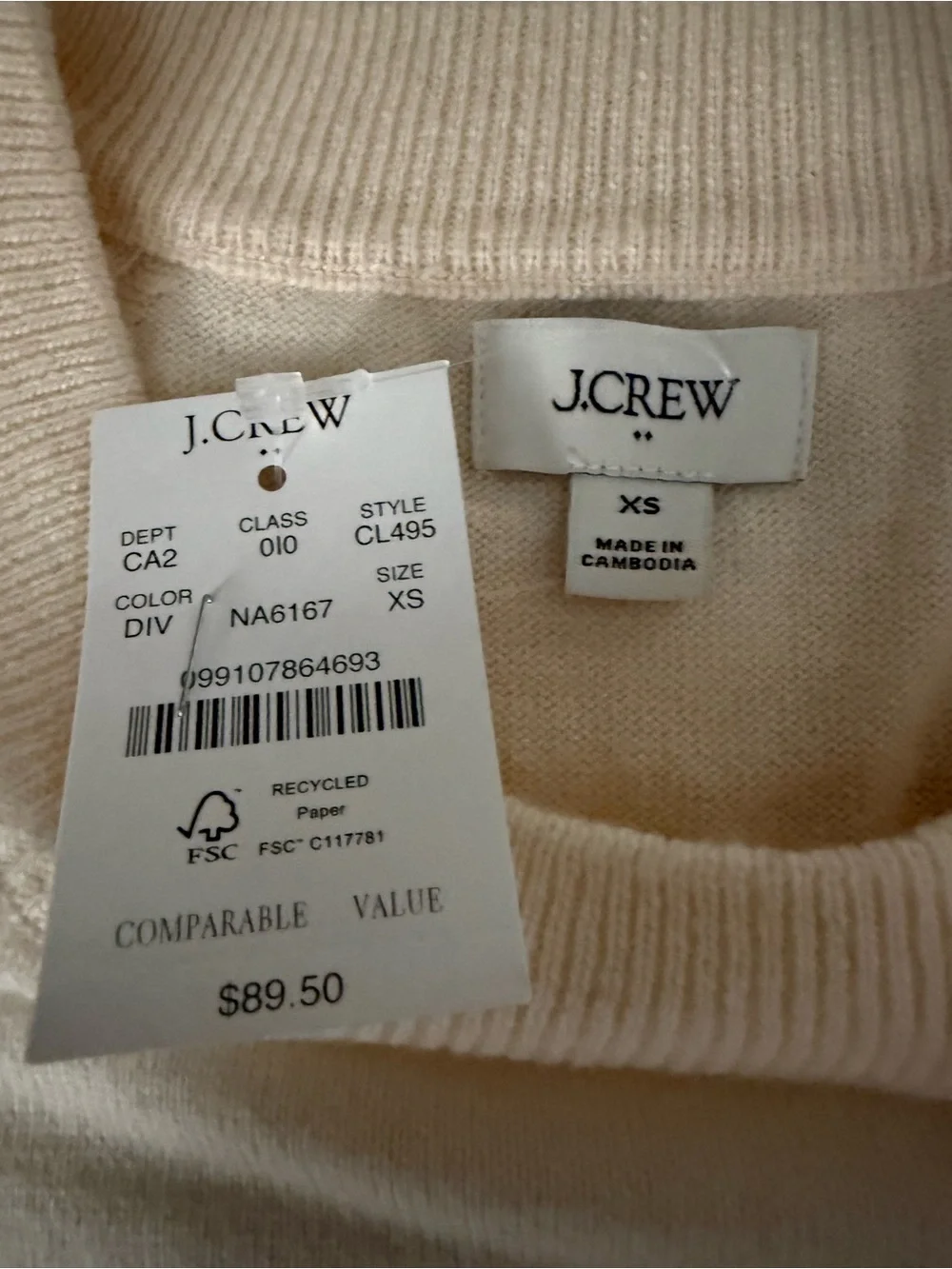 J. Crew Wool-blend boyfriend sweater size XS