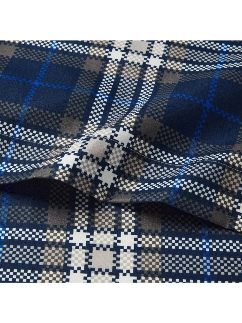 Full Size 4 Piece Sheet Set Room Essentials Blue Digital Plaid Design Microfiber