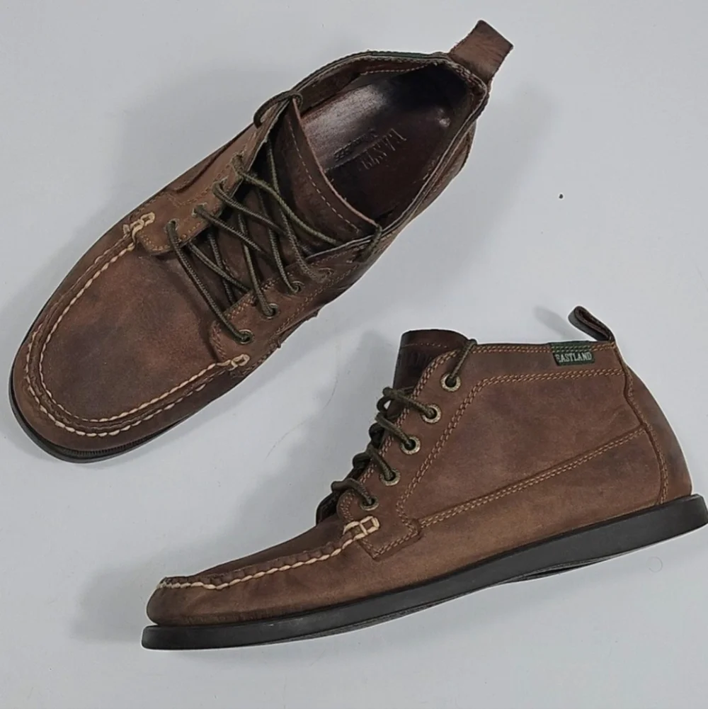 Eastland Seneca Camp Brown Leather Moc Toe Lace Up Classic Chukka Ankle Boot