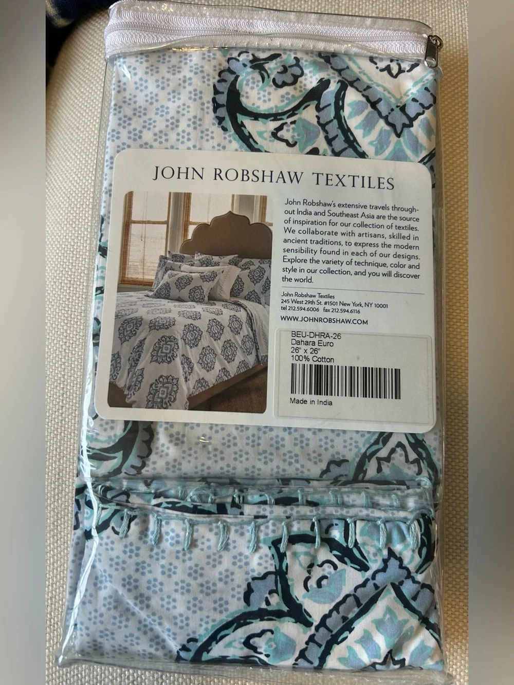 JOHN ROBSHAW TEXTILES Dahara 26” x 26” Decorative Pillow Cover, NWT