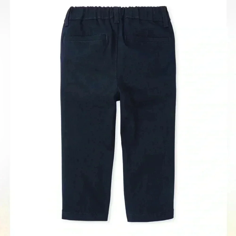 Toddler Boys Uniform Stretch Straight Chino Pants - New Navy