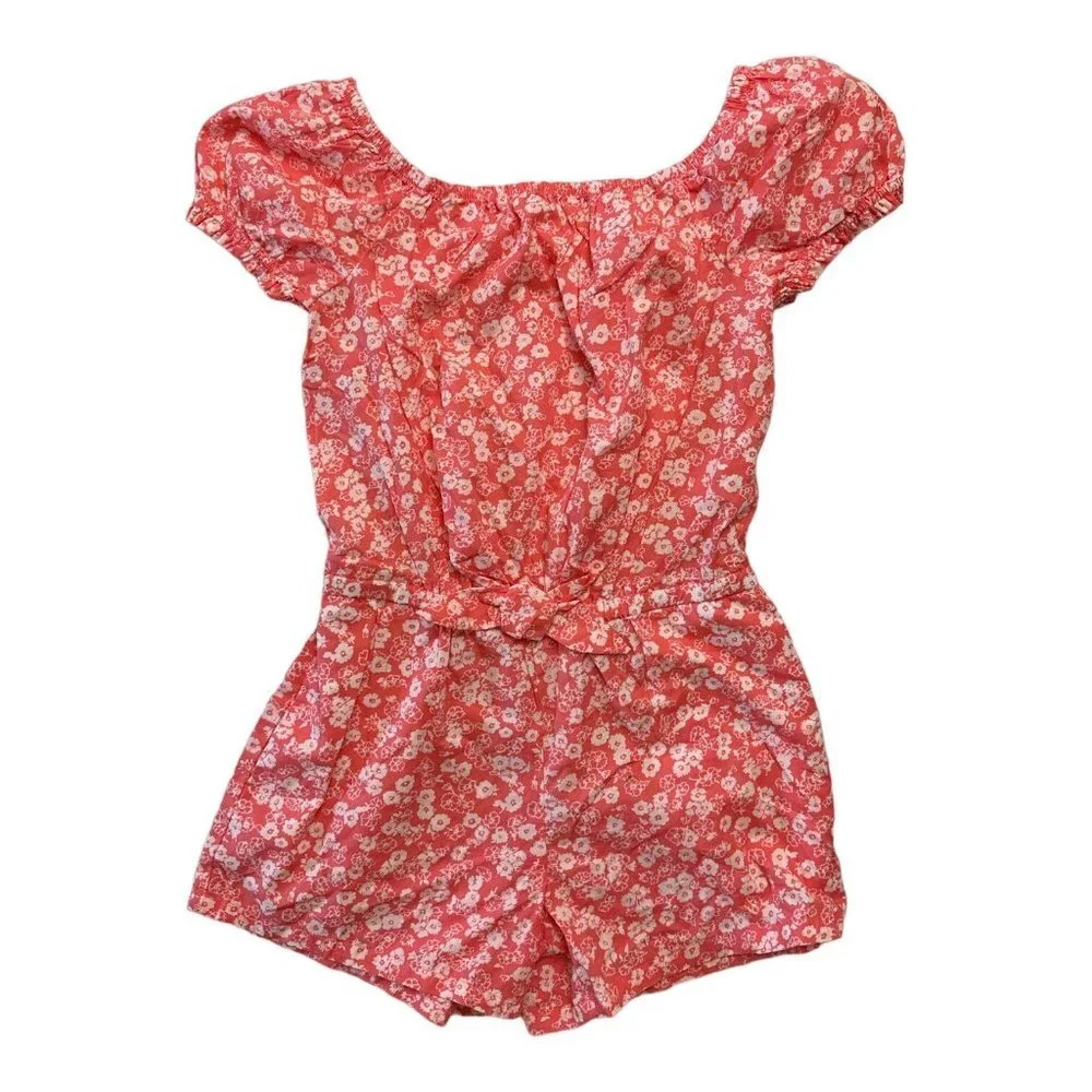 GAP Girl's‎ Soft Chambray Short Puff Sleeve One Piece Romper NWT