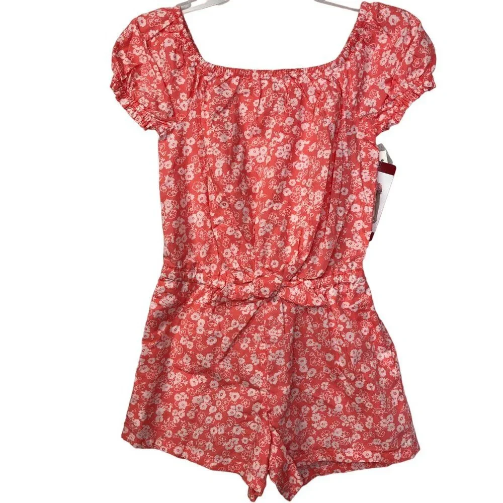 GAP Girl's‎ Soft Chambray Short Puff Sleeve One Piece Romper NWT