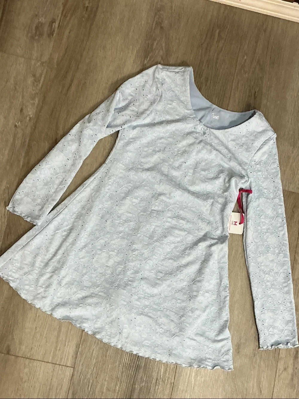 Justice Light Blue Lace A-Line Long Sleeve Tunic