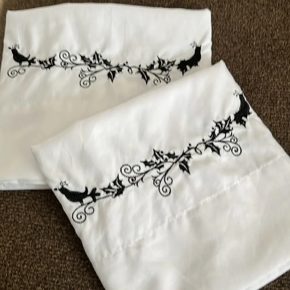 The Eclipse Collect Bright White Pillowcases with Custom Embroidery- Standard