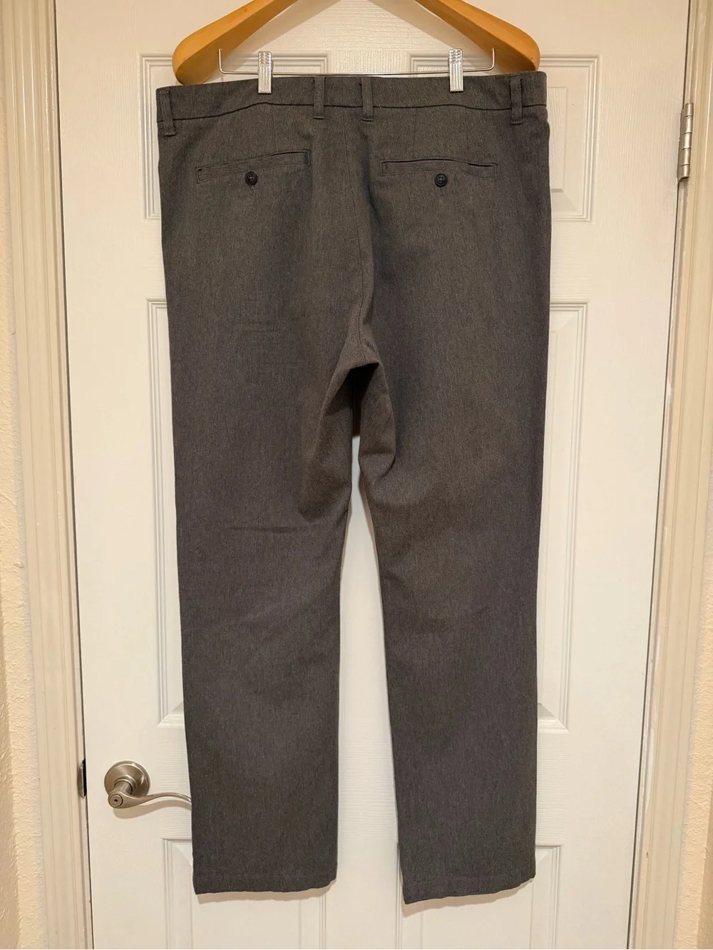 Hawker Rye Straight Fit Pants 38x32 Heather Grey Stretch Chino