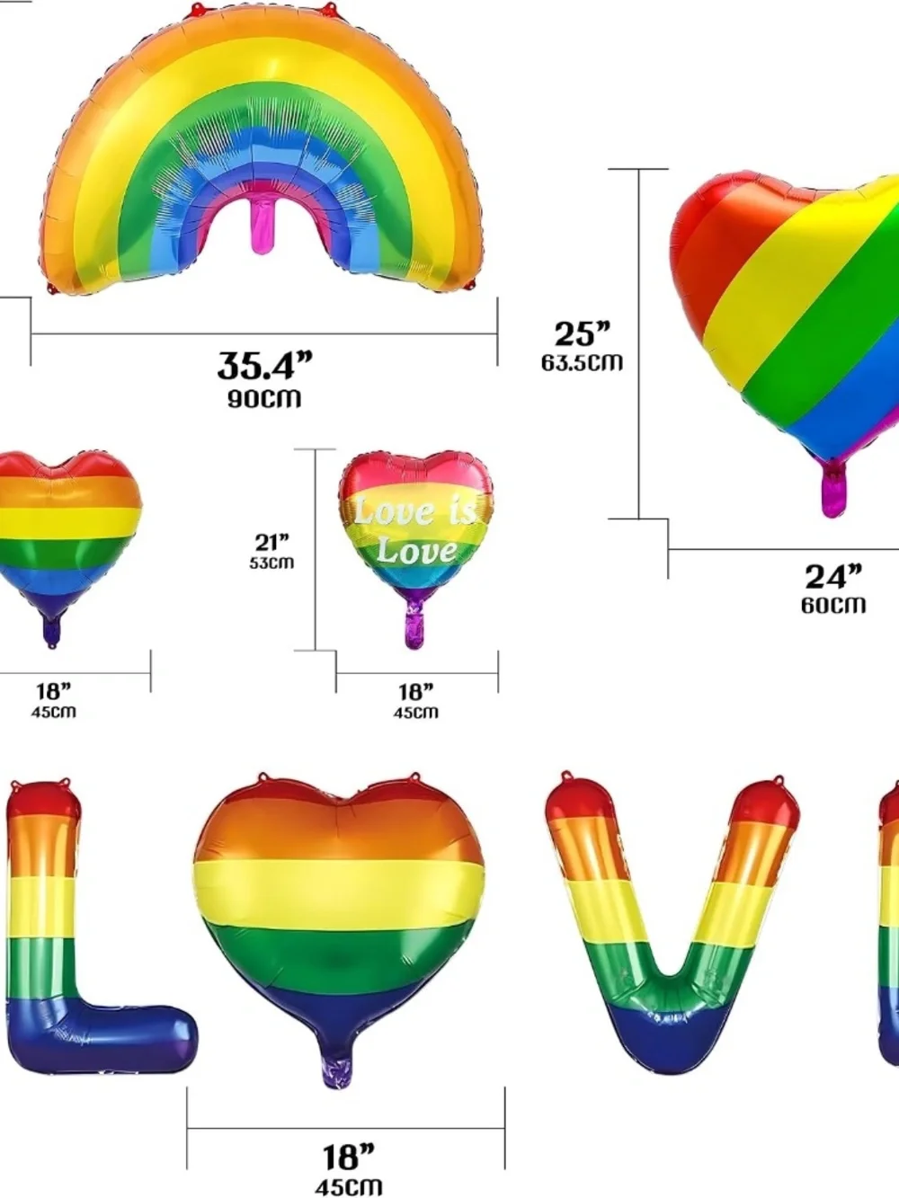 NIP 8pc Rainbow Pride Love Is Love Balloon Party Decor Set