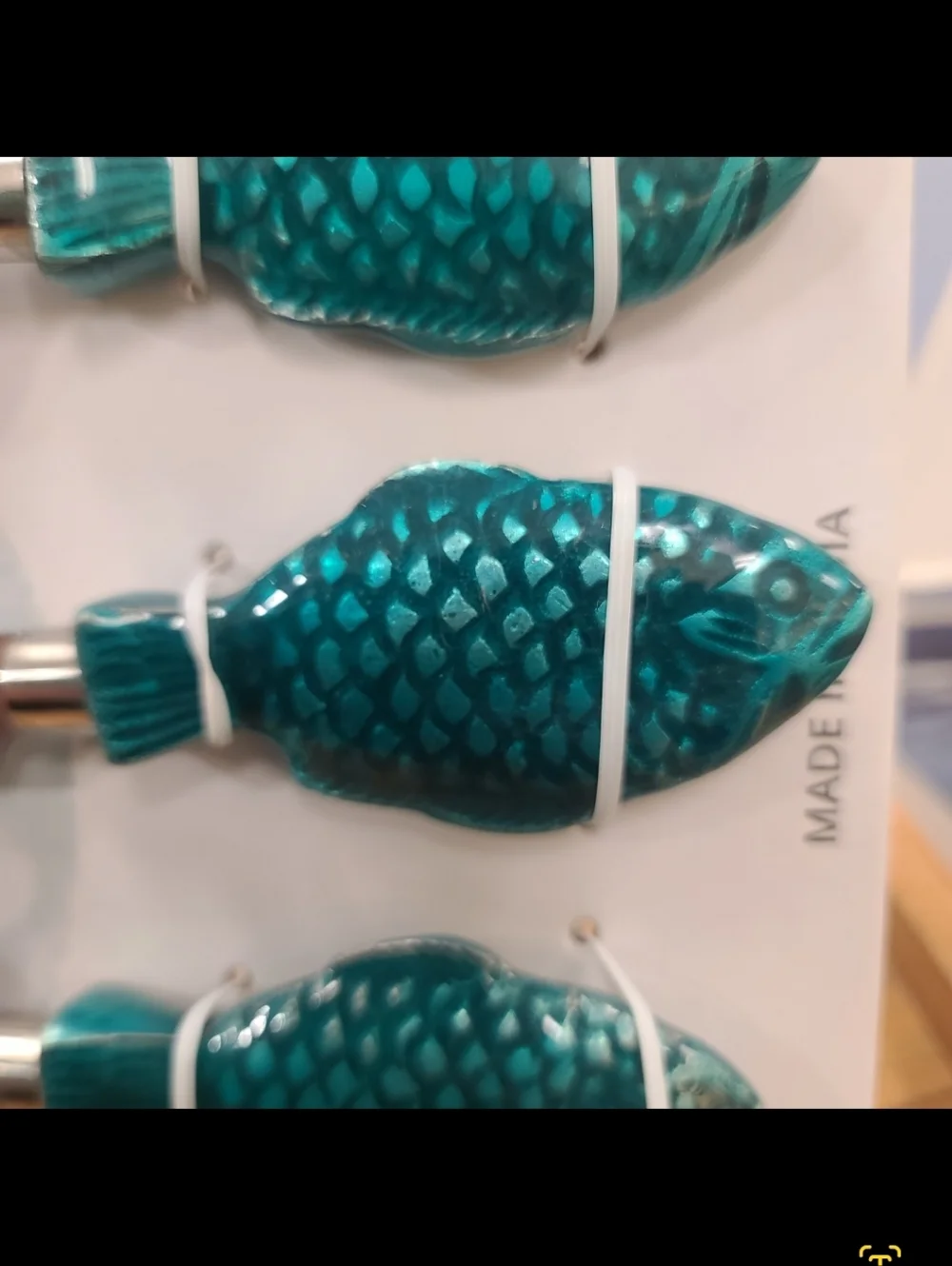 3pc Blue Fish Cheese Knives For Charcutterie Appetizers Tapas Coastal Beach New
