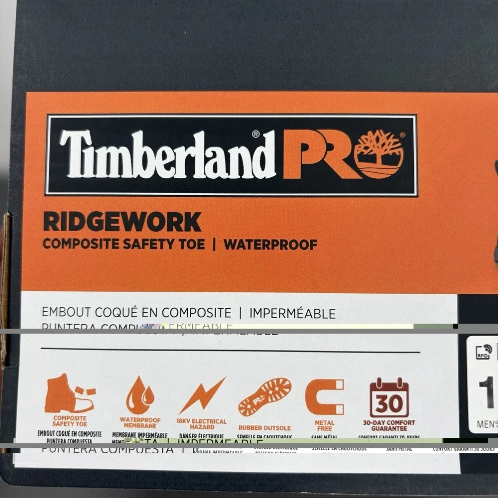 Mens Timberland PRO Ridgework Composite Safety Toe Waterproof Mid Boot Size 11