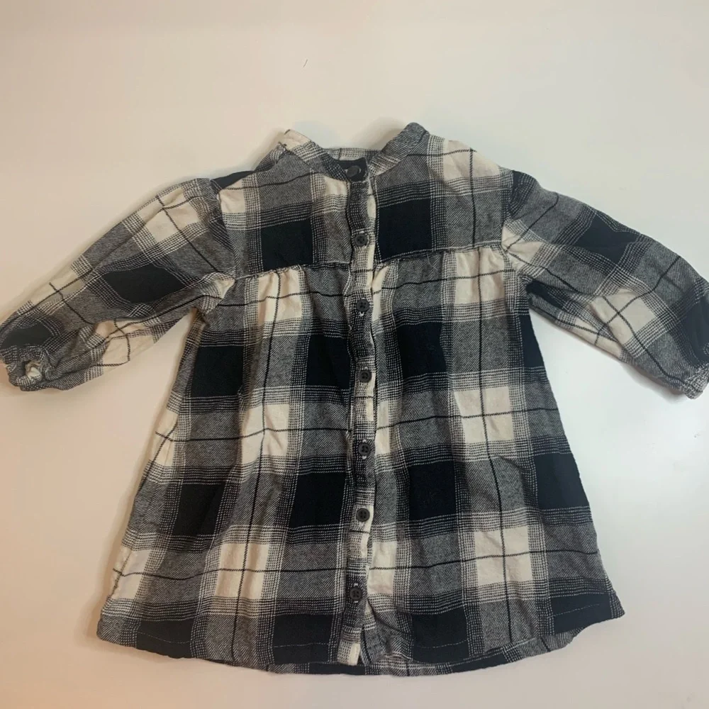 Old Navy Black and White Plaid Kids Casual Dress