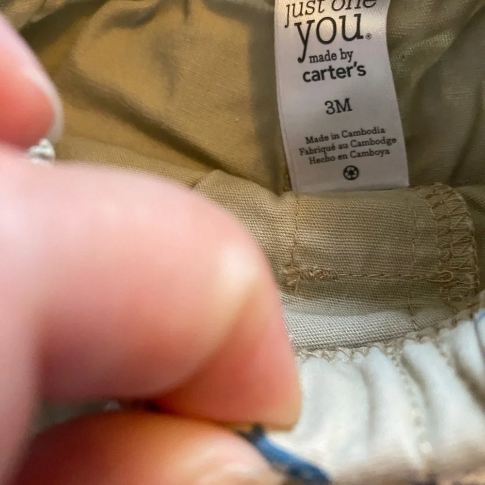 Carter's Tan and Blue with shark pattern Elastic Waistband Shorts