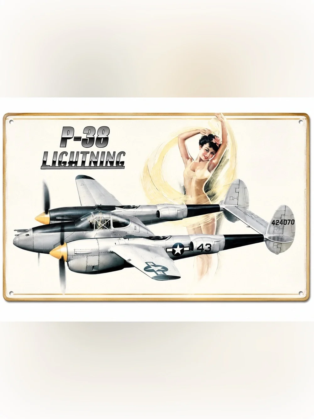 NEW Heavy Duty Steel P-36 Lightning Metal Sign