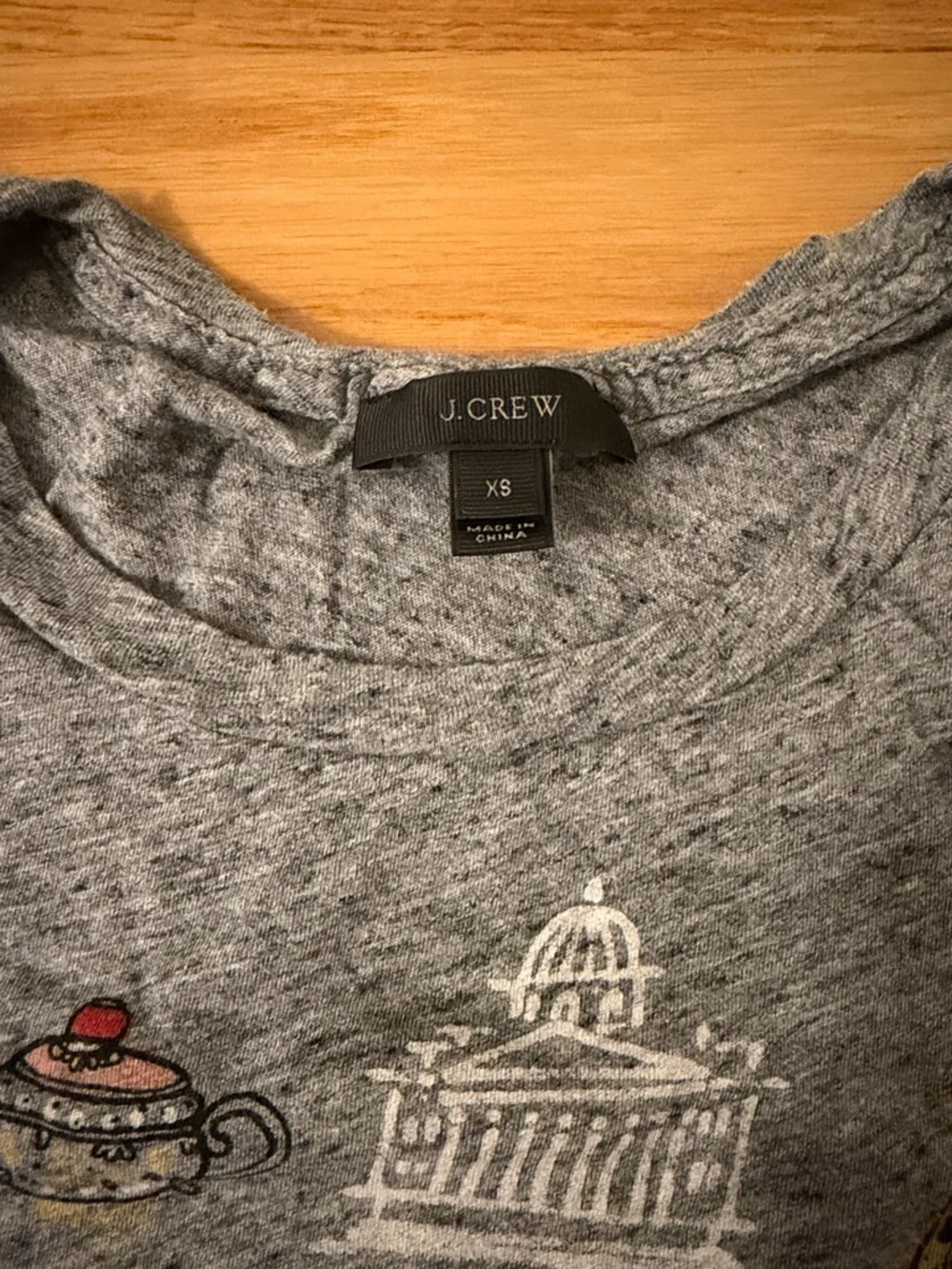 J. Crew Gray Short Sleeve Tee with London Graphic