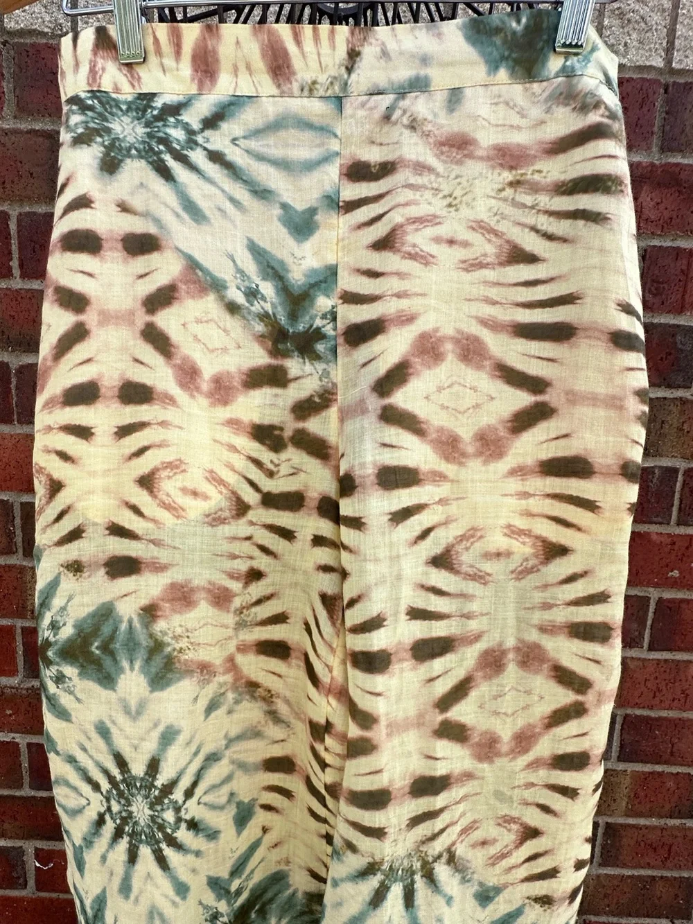 Zara Palazzo-Style Pants Sheer Wide Leg Swimwear Cover-up Trouser Beachy Tie-Dye