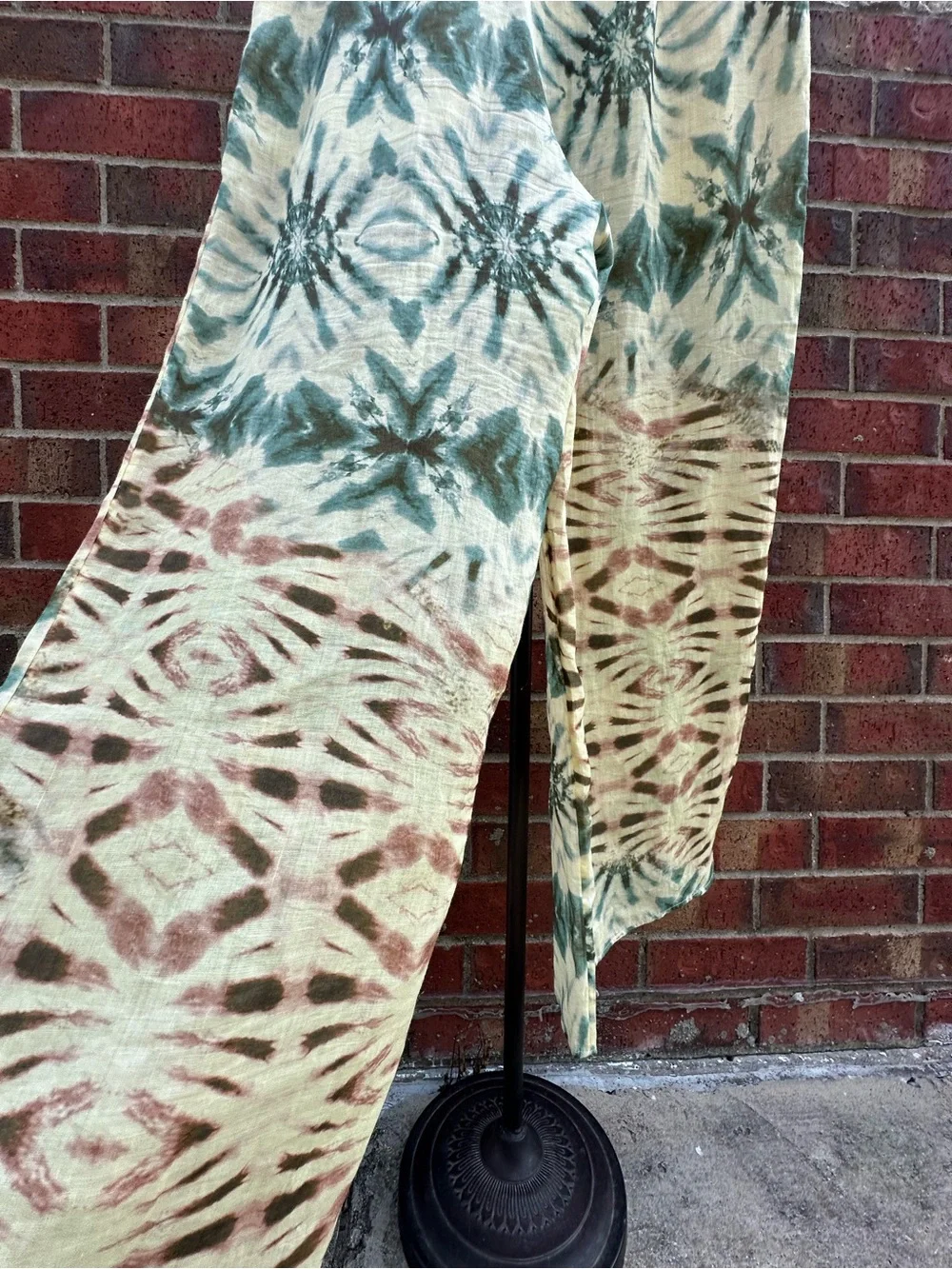 Zara Palazzo-Style Pants Sheer Wide Leg Swimwear Cover-up Trouser Beachy Tie-Dye