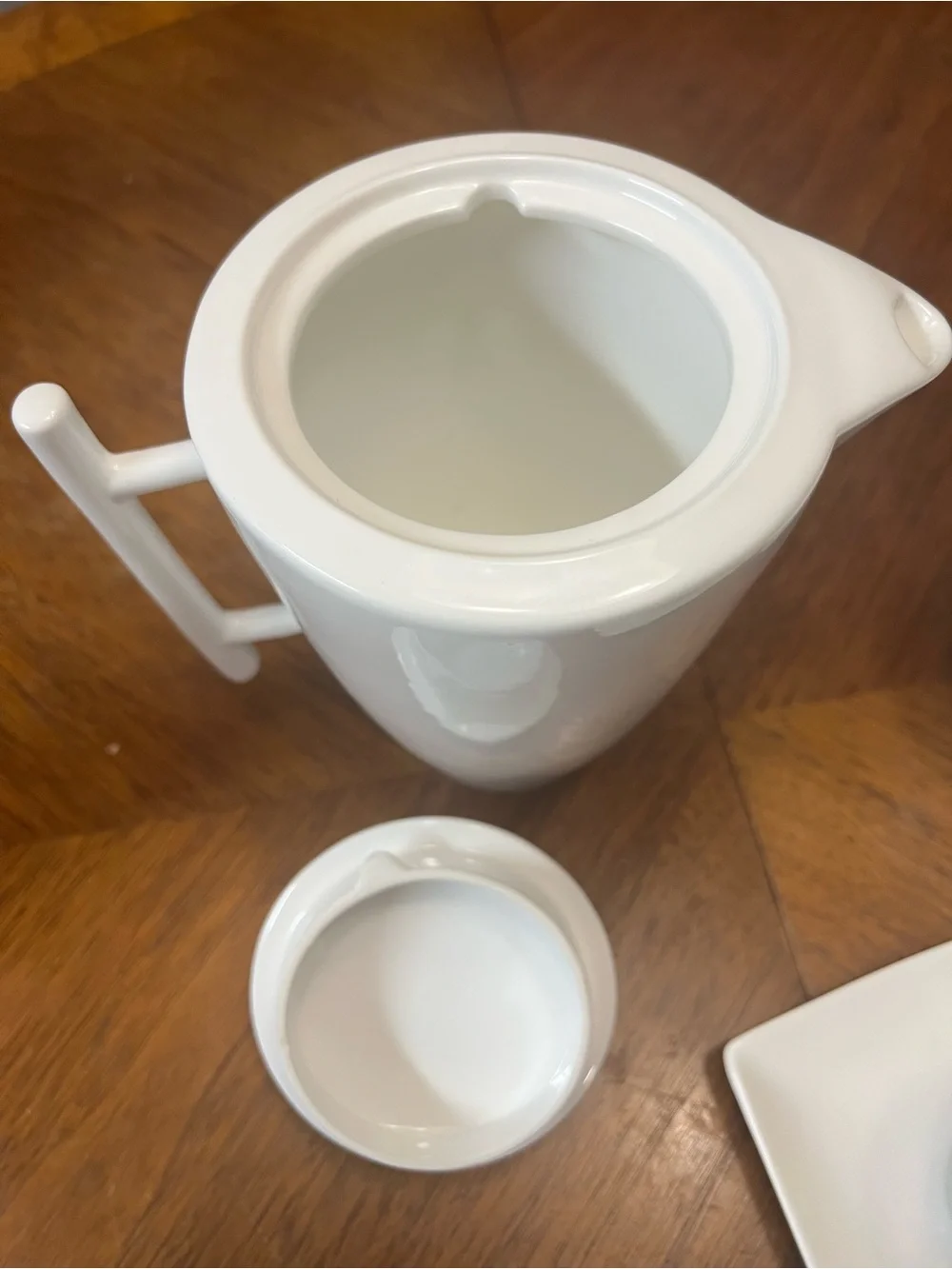 White Porcelain Coffee and Tea Set with Cups, Saucers and Accessories